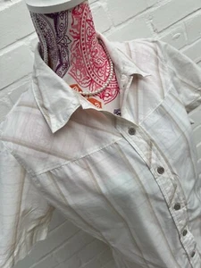 Columbia Shirt Tuscan Hill Casual Outdoor Off White Beige Plaid Check Size Large - Picture 1 of 11