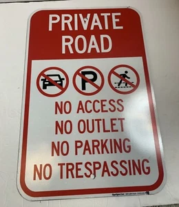 Tablero de señalización de estacionamiento sin salida de acceso para carretera privada - Imagen 1 de 2