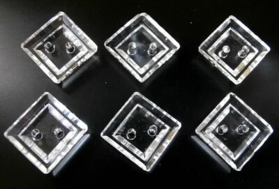 6 Czech Antique (1920/30's) Glass Buttons #B898 - 19 mm or 3/4" - ART DECO!!!!! - Image 1 of 2