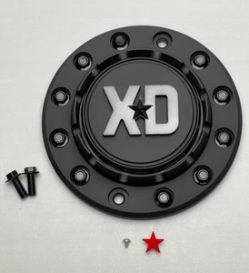 XD Series Satin Black/Gray Logo Wheel Center Cap W/Screws M-1051-S1 - Picture 1 of 4