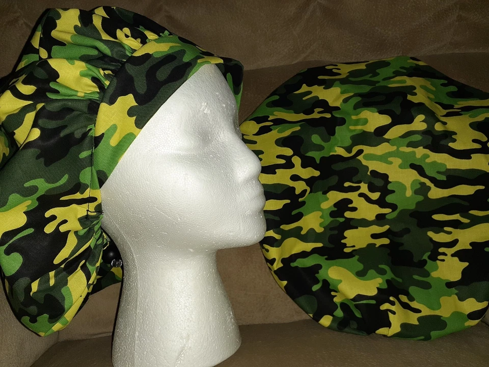 Camo Bouffant Medical Scrub Surgery Hat SIZE Medium - Image 1 of 1