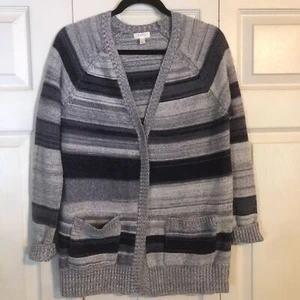 Cardigan a righe Soft Joie X-Small Jephyn grigio cardigan lana manica raglan morbido - Foto 1 di 8
