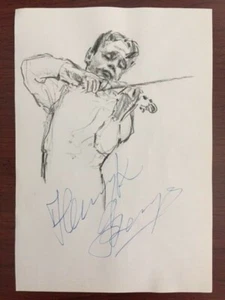 HENRYK SZERYNG SIGNED PORTRAIT SKETCH PRINT, POLISH-MEXICAN VIOLINIST - Picture 1 of 1