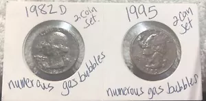 MAJOR ERRORS severe bubbling on front and back on these 2 Quarter coin set - Picture 1 of 12