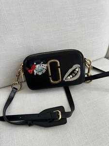 Marc Jacobs Snapshot BLACK Small Camera bag Embellished Sequin crossbody Handbag - Picture 1 of 9