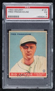 1933 Goudey Big League Chewing Gum R319 Fred Frankhouse #131 PSA 5 Rookie RC