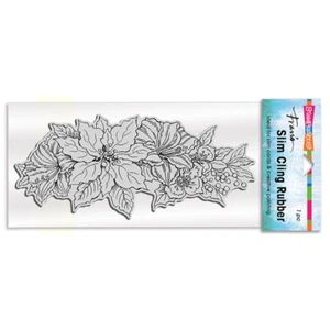 Stampendous Slimline Cling Stamp: Holiday Florals CSL37 Christmas Cardmaking - Picture 1 of 1