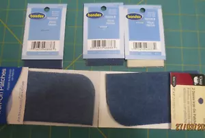 5 New Pack Lot Bondex Prym Dritz Iron On Jean Denim Repair Patches Assorted L1 - Picture 1 of 3