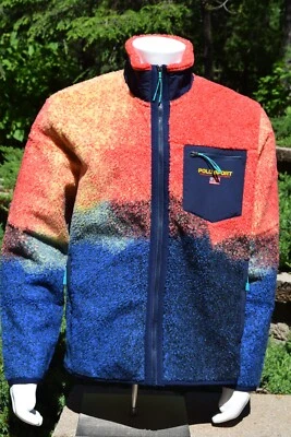 NUEVO CON ETIQUETAS Para Hombres Polo Deportivo Ralph Lauren Polar Ombre Rojo Rocas Chaqueta Abrigo talla L Invierno Foto 1 de 4