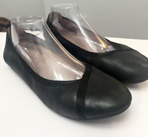 Vionic Caroll Ballet Flat Black Comfort Shoe Size 10 EU 42 Leather Slip On Arch
