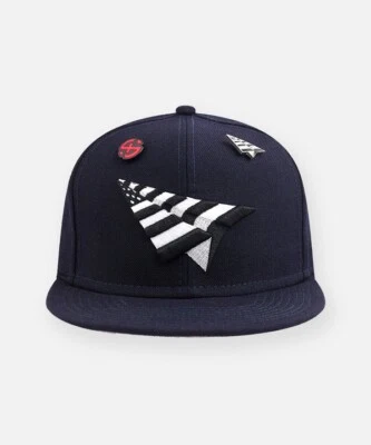 PAPER PLANES NAVY OLD SCHOOL FIT  X SET PATCH  HAT W GREY  UNDERVISOR 🔥 - Image 1 of 4
