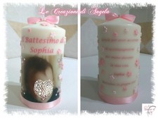 Candele Personalizzate battesimo compleanno bimbo bimba piedini bomboniera