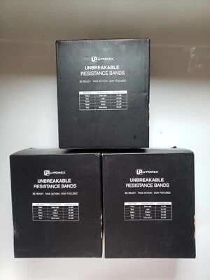 U-POWEX Lot of 3 UPOWEX Unbreakable Resistance Bands Stackable Exercise 15 bands total