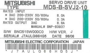 Mitsubishi Drives-AC Servo MDS-B-SVJ2-10 *SOLO VALUTAZIONE RIPARAZIONE* [PZJ] - Foto 1 di 1