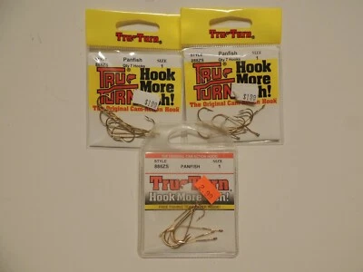 Lot of 3 packs Tru-Turn 18 kt. Gold Plated Hooks 888ZS  size 1  pack of 7  NEW - Image 1 of 2