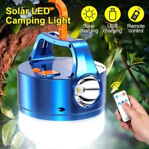 Solar LED High Power Camping Lantern Tents Lamp USB Rechargeable Portable - Picture 1 of 6