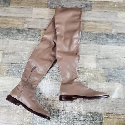 Botas Schutz Kaolin para mujer talla 7 B beige cuero punta por encima de la rodilla Foto 1 de 4