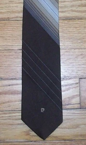 Pierre Cardin Krawatte diagonal gestreift braun grau hellbraun neu im Karton t1410 - Bild 1 von 5