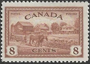 Canada #268 "EASTERN FARM SCENE" Mint 1946 Peace Issue (B) - Picture 1 of 3