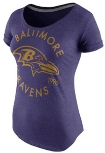 Nike Women's Baltimore Ravens Crested Tri Blend Jersey Shirt Medium M NFL - Picture 1 of 7
