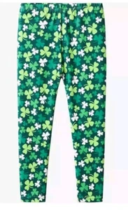 Big Girls Size 10/12 MUD KINGDOM St Patrick's Clovers Leggings Green - Picture 1 of 5