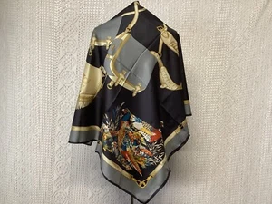 Foulard Made in Italy Neuf Polyester Besaces de Chasse Faisan (FL06/28/12-24B ) - Imagen 1 de 9