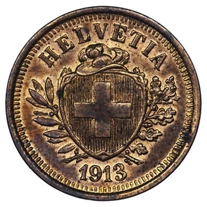 Suisse 1 centime 1913 Berne Ecusson SUP+ monnaie pièce bronze - Picture 1 of 2