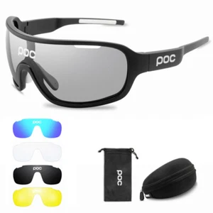 5 Gläser POC Photochrome Fahrrad Sport Sonnenbrille Herren Damen Radsport Sport Brille - Bild 1 von 21
