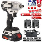 1000nm 21v Cordless Electric Impact Wrench Drill Gun Ratchet Driver W/ 2 Battery