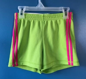Girls Faded Glory ATHLETIC SHORTS with Fold Down Top Green Medium 7/8 'Smile' - Picture 1 of 7