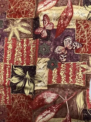 Fabric 100% Cotton 29 Inches Enchanted Garden Collage Makowar United Kingdom - Image 1 of 4