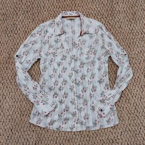 Natural Reflections Damen Bluse mit rosa Rosen & Spitze Größe M Shirt - Bild 1 von 13