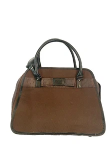 Travel Bag Weekender Carry On Joy Mangano Brown Ostrich Overnight Travel - Picture 1 of 12