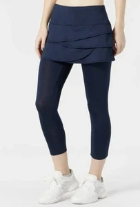 Lucky in Love Navy Blue Scallop Skirted Leggings Size Medium Pickleball Athletic - Picture 1 of 8