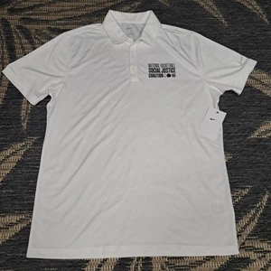 Nike Golf Tour Dri-Fit Polo Shirt Uomo Medium Bianca Modern Fit Giustizia Sociale - Foto 1 di 10