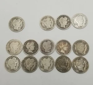 Barber Dime 14 Münzen Lot #20783 - Bild 1 von 11