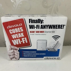 Devolo DLAN 500 Starter 2x Power line Adapters WiFi Extender - Photo 1/8