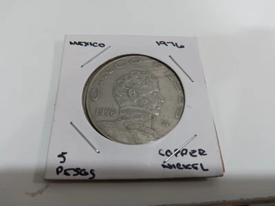 Moneda de 5 pesos mexicanos de México 1976 BONITA de colección Foto 1 de 2