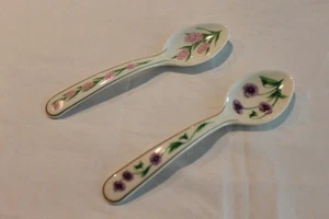 Cucharaditas de flores de primavera de porcelana de hueso 6 pulgadas pensamiento y jacinto - Imagen 1 de 6
