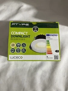 Luceco FType Compact Downlight Fire Rated LED 6W IP65 Dimmable -Matt White Bezel - Picture 1 of 2