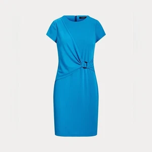 Lauren Ralph Lauren O Ring Ocean Blue Vibrant Midikleid Neu ohne Etikett Größe 4 - Bild 1 von 14