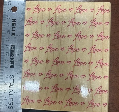 情人节爱心背景橡皮图章英雄艺术字印 S1251 全新 — 第 1/4 张图片