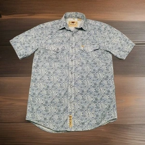 Larry Mahan Hemd Herren M Cowboy Collection Western Pearl Snap Paisley Blau Selten - Bild 1 von 9