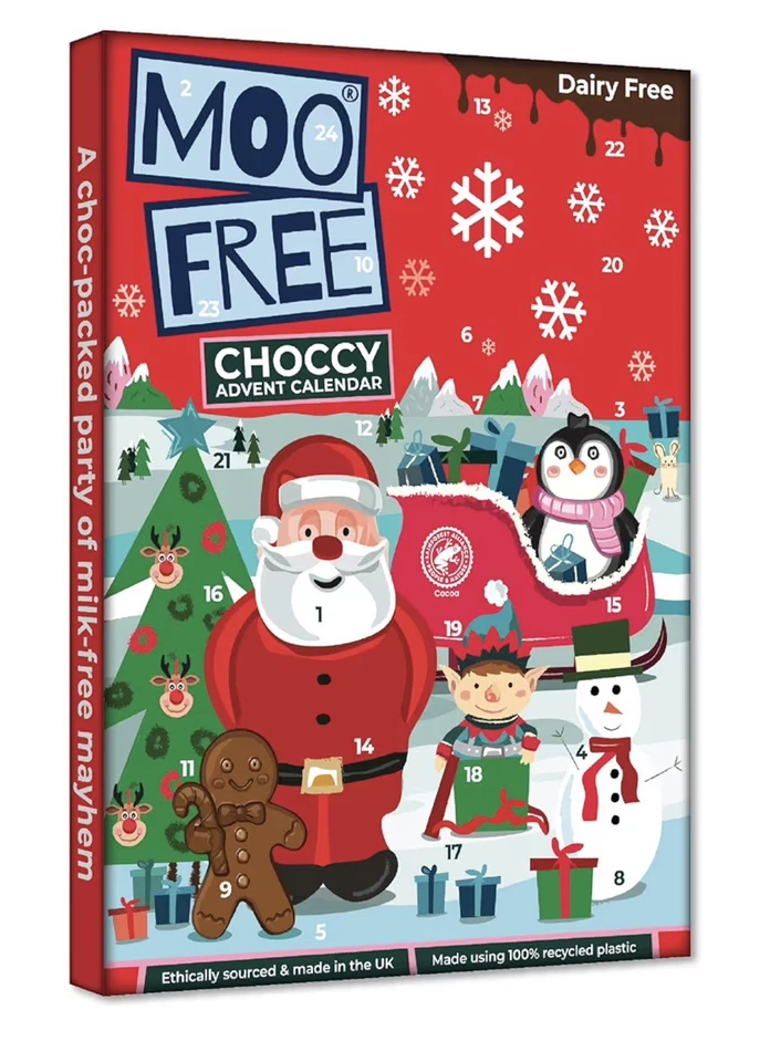 Moo Free Latte Free Vegan Cioccolato Calendario Avvento Natale Conto alla Rovescia