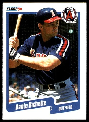 Dante Bichette 1990 Fleer #127 Angels MLB READ FREE SHIPPING AutographDen - Image 1 of 2
