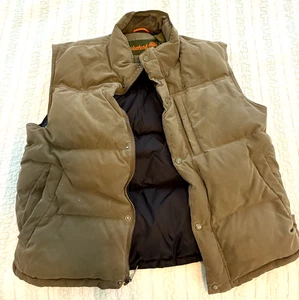 Chaleco de plumón Timberland para hombre grande marrón acolchado relleno cálido talla mediana - Imagen 1 de 7