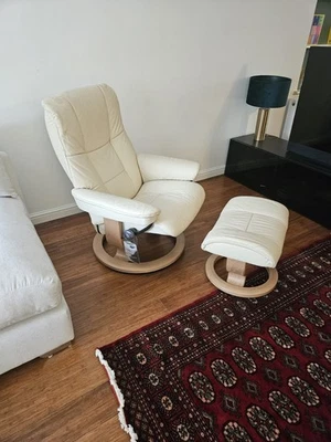 Stressless Consul Chair/stool Italian leather - Image 1 of 3