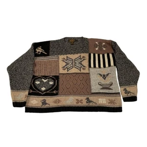 Maglione donna vintage Eddie Bauer fiocco di neve vacanza taglia L lana ufficio festa - Foto 1 di 9