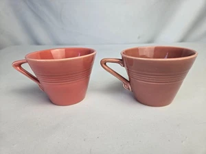 Vintage Pair Of Harlequin By Homer Laughlin 3.5 inch Teacups, Rose (Shades Vary) - Picture 1 of 8