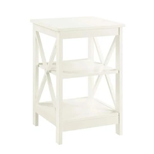 Convenience Concepts End Table Coffee Accent Table Square in Wood - Ivory - Picture 1 of 5